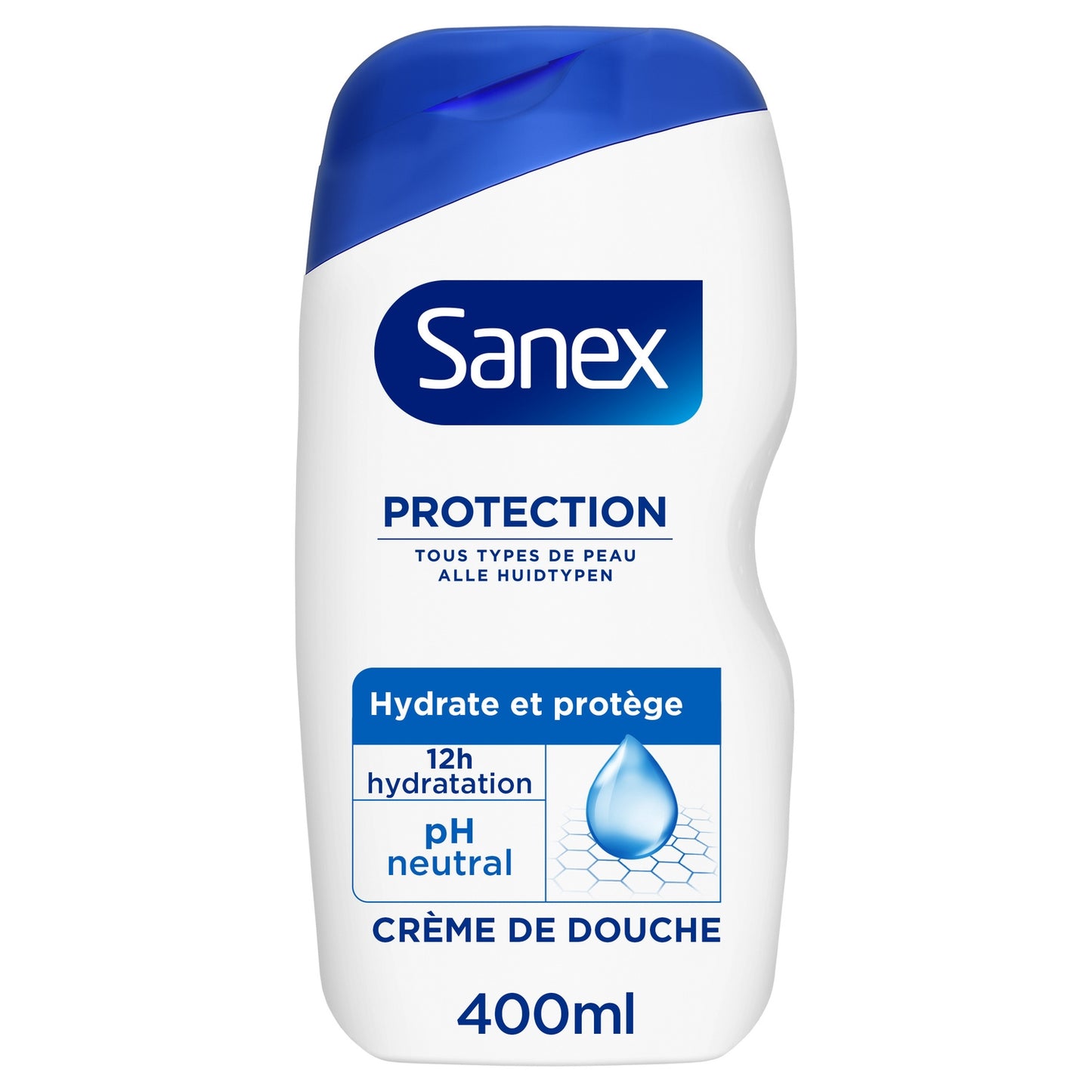 Crème de douche Tous Types de Peau Hydratante Protectrice pH Neutre Protection SANEX 