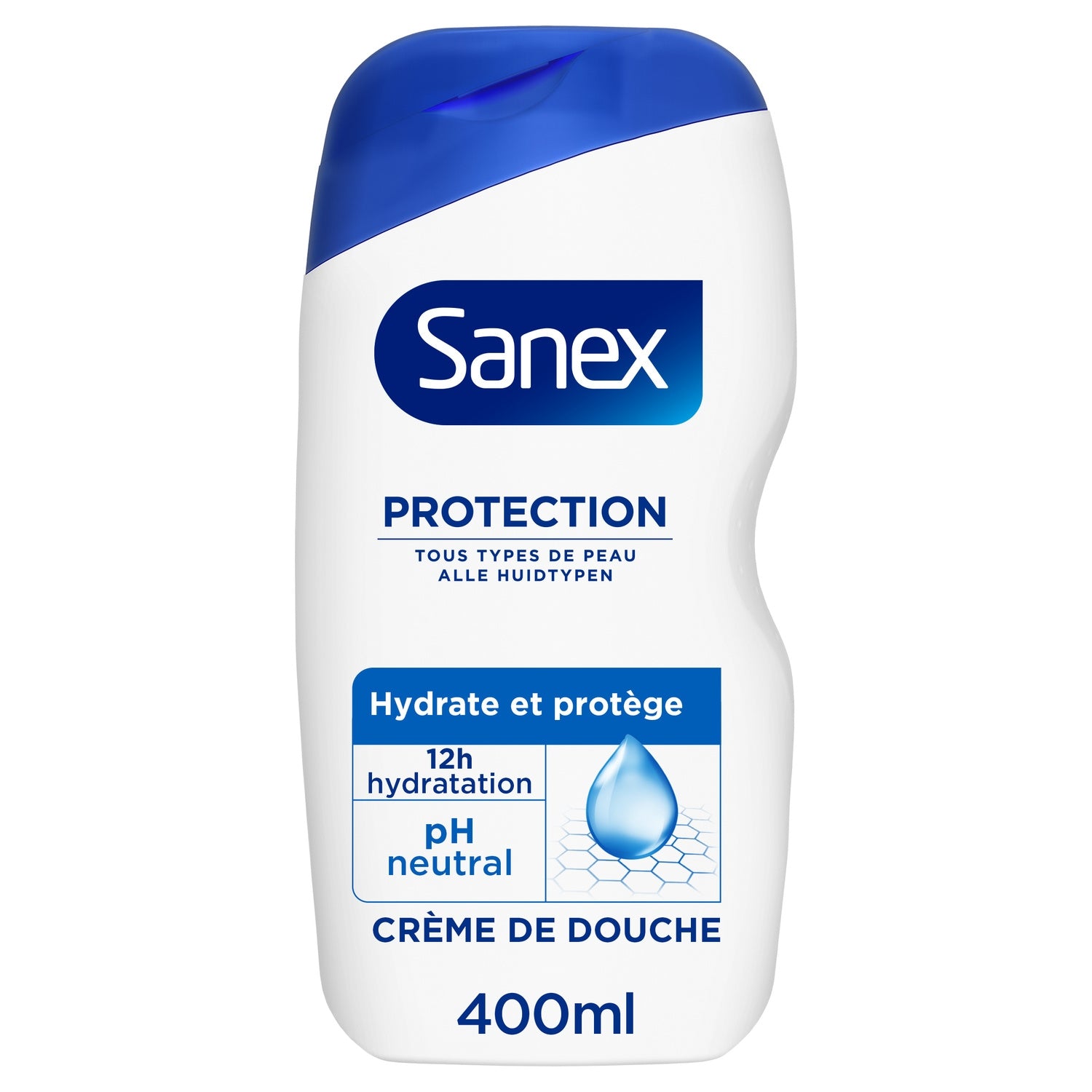 Crème de douche Tous Types de Peau Hydratante Protectrice pH Neutre Protection SANEX 
