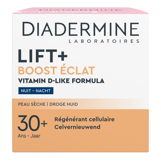 Soins Visage Lift+ Booster Eclat Vitamin D-Like Formula Peaux Sèche pour Nuit DIADERMINE le flacon de 50mL
