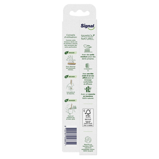 SIGNAL Natural Bamboo Medium Toothbrush