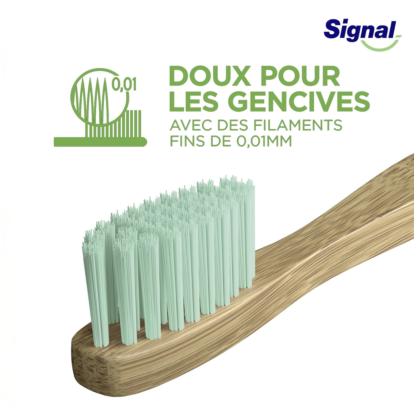 SIGNAL Natural Bamboo Medium Toothbrush