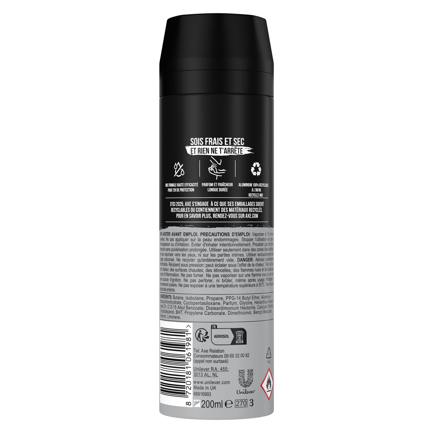 Déodorant Homme Black Anti-Humidité AXE