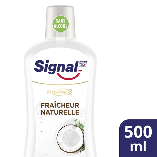 Bain de Bouche Integral 8 Fraîcheur Naturelle Coco SIGNAL le flacon de 500mL