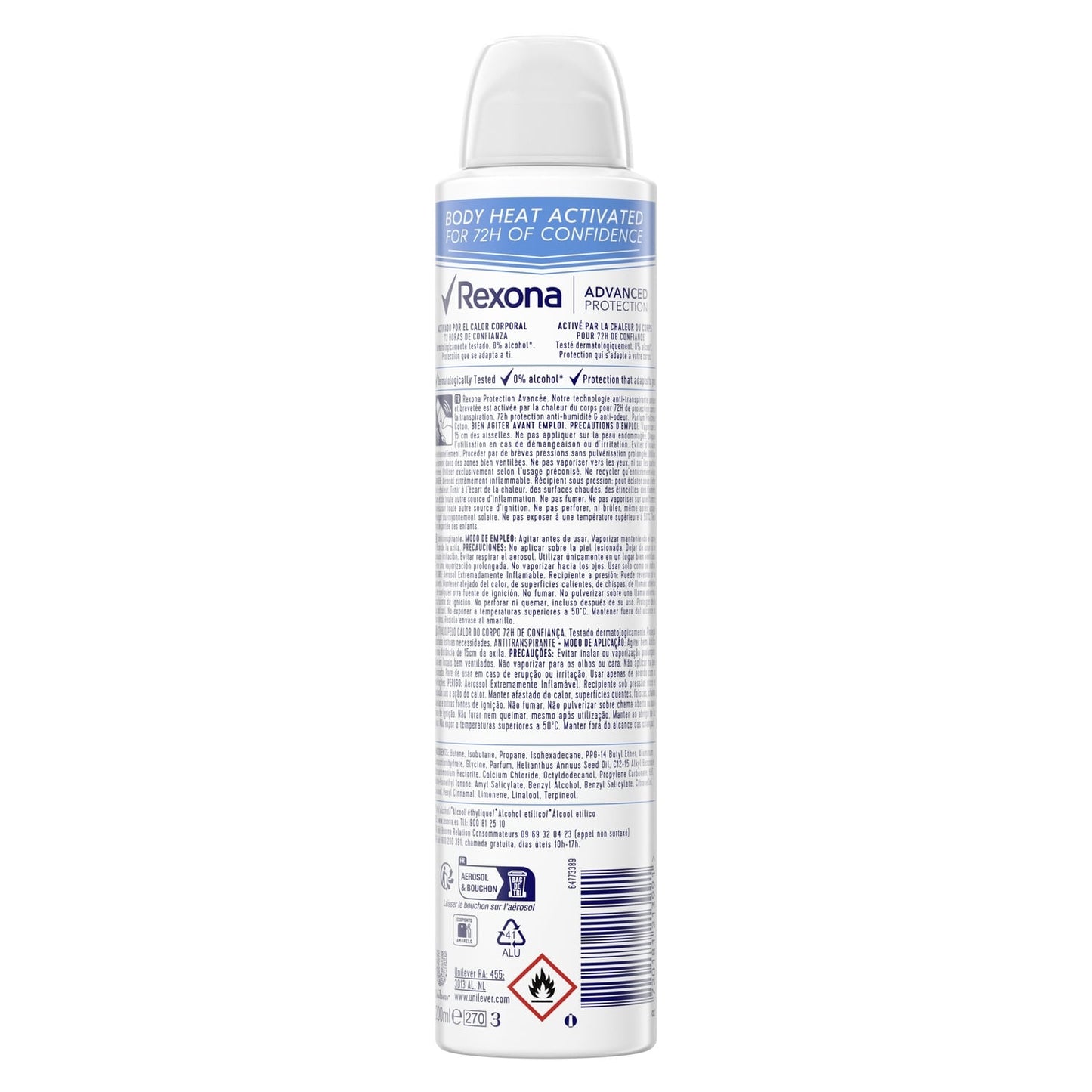 Déodorant spray Anti-transpirant 72h Coton Dry REXONA 