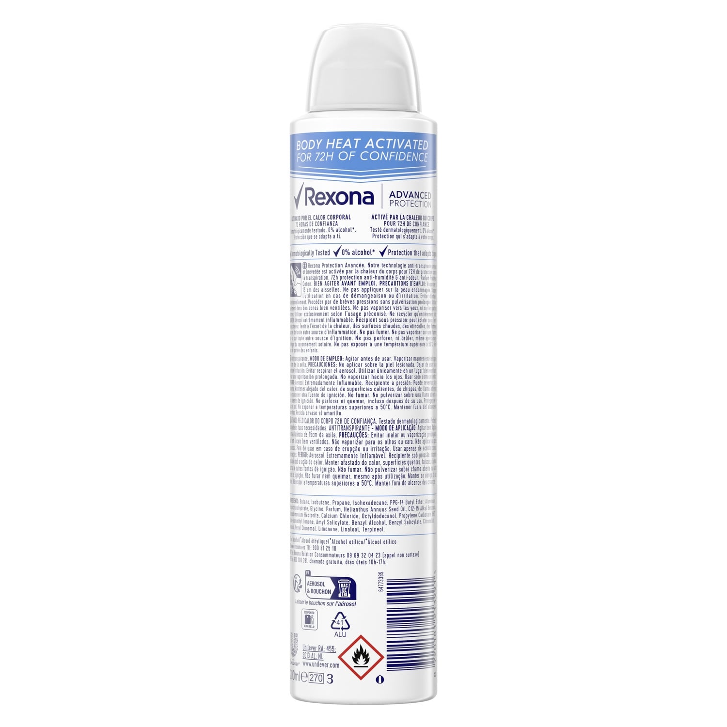 Déodorant spray Anti-transpirant 72h Coton Dry REXONA 