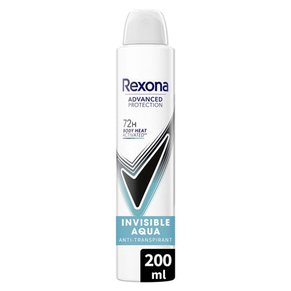 Déodorant Spray Anti-Transpirant Invisible Aqua 72h REXONA
