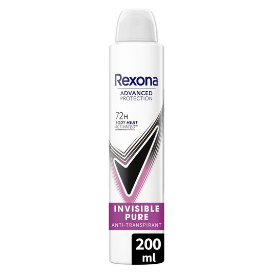 Déodorant Spray Anti-Transpirant Invisible Pure 72h REXONA le flacon de 200mL