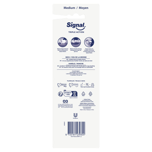SIGNAL Triple Action Medium Toothbrush