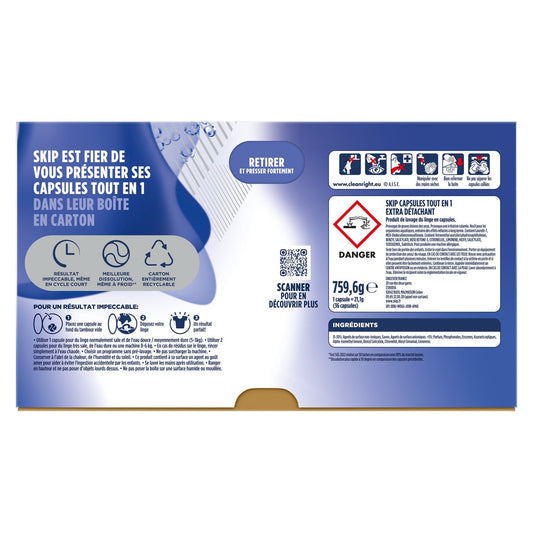 SKIP Extra Stain Remover All in 1 Laundry Capsules