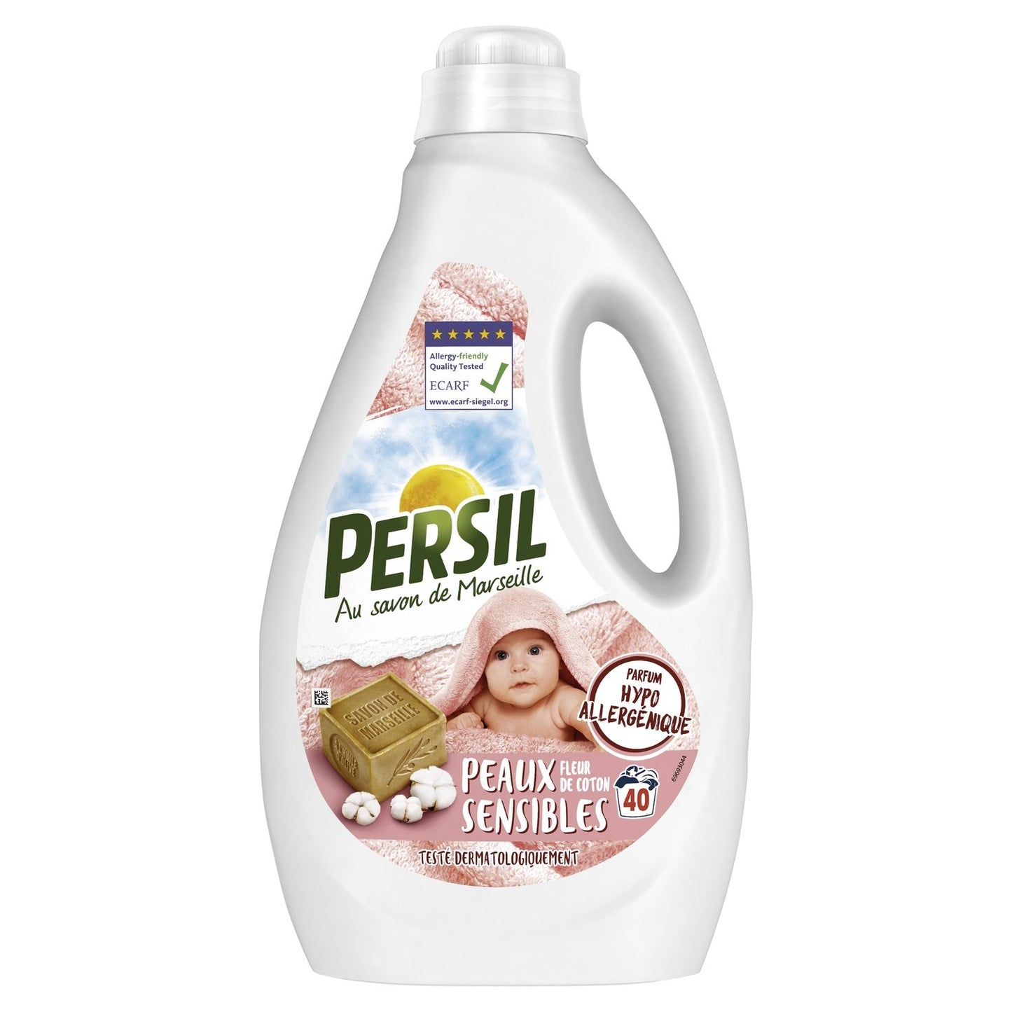 Liquid Laundry Detergent with Marseille Soap for Sensitive Skin, Cotton Flower PERSIL