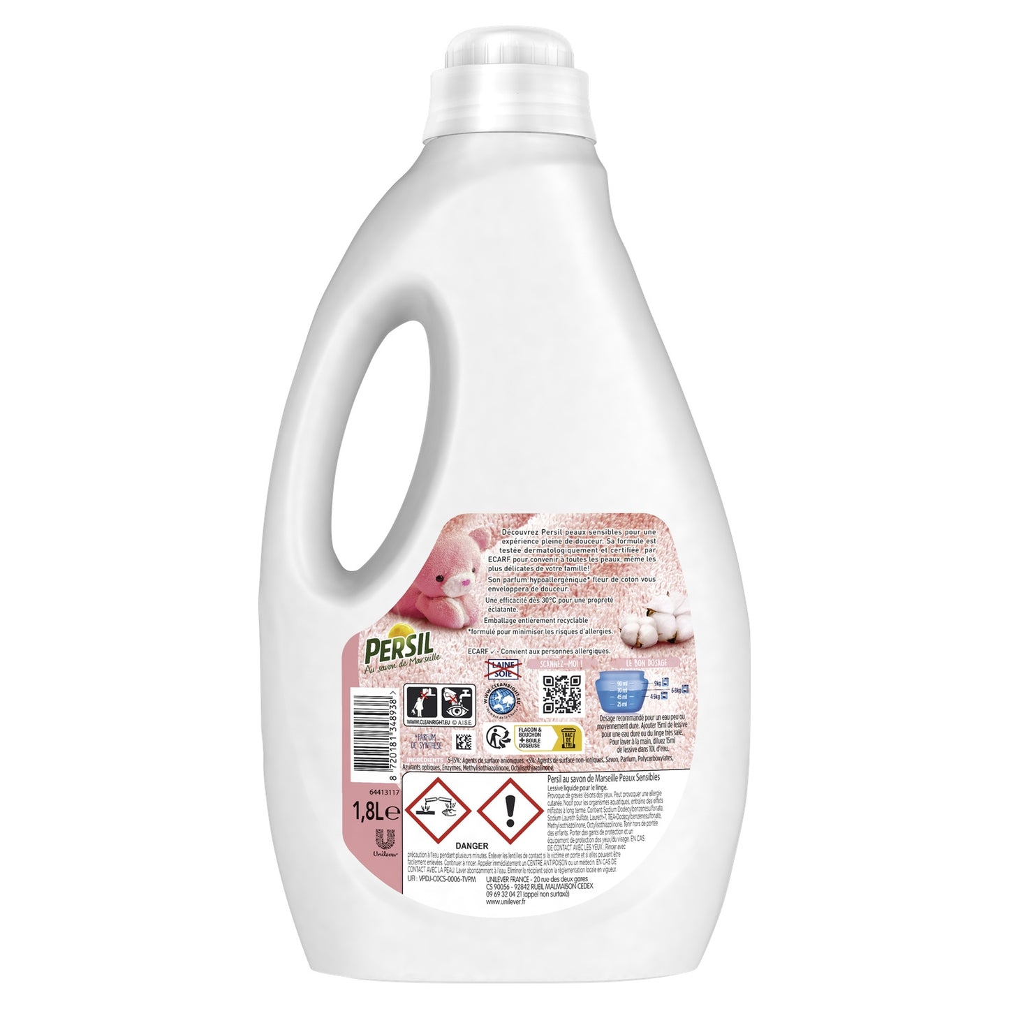 Liquid Laundry Detergent with Marseille Soap for Sensitive Skin, Cotton Flower PERSIL