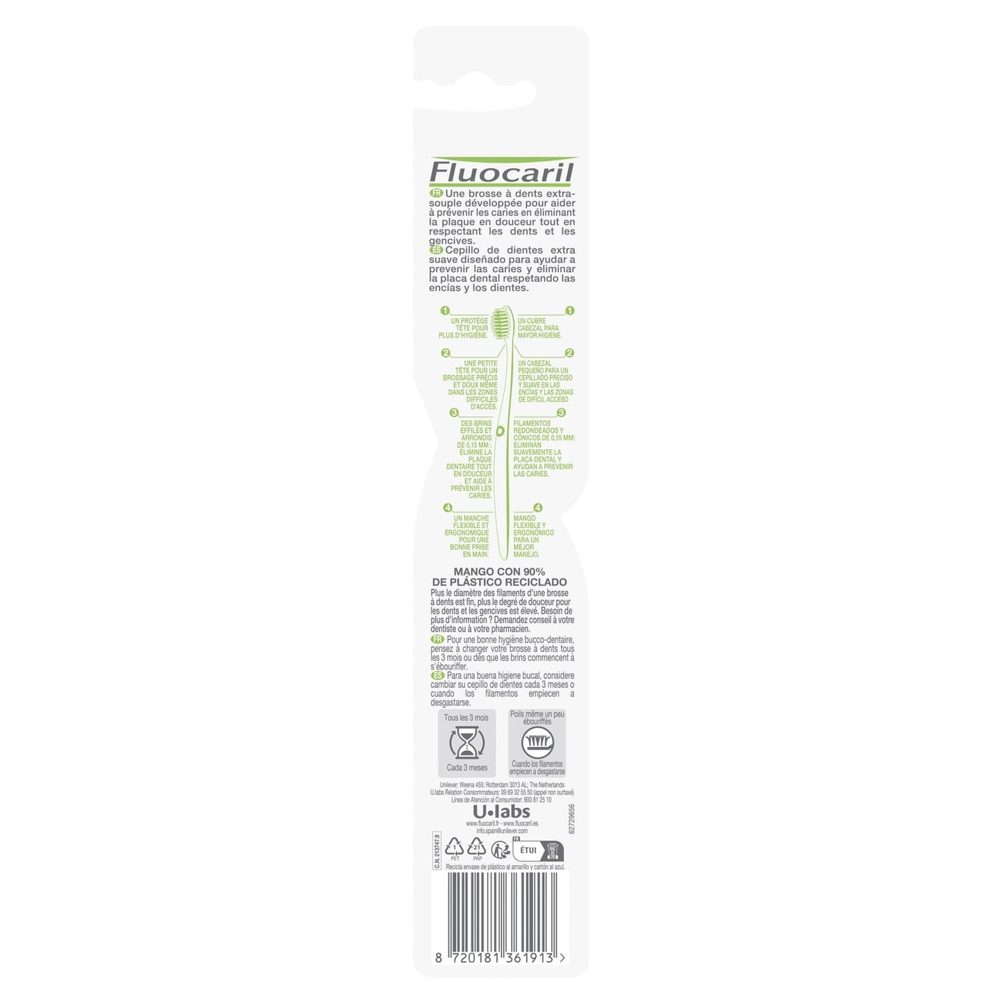 Brosse à dents Extra Souple Dents Sensibles FLUOCARIL 