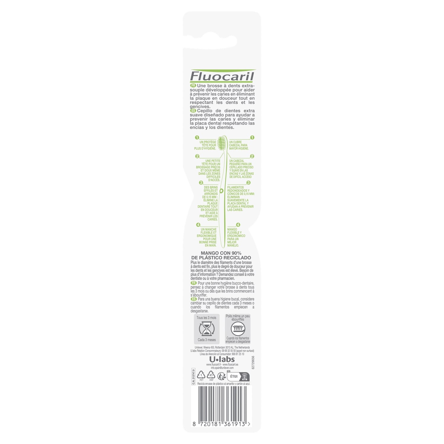 Brosse à dents Extra Souple Dents Sensibles FLUOCARIL 