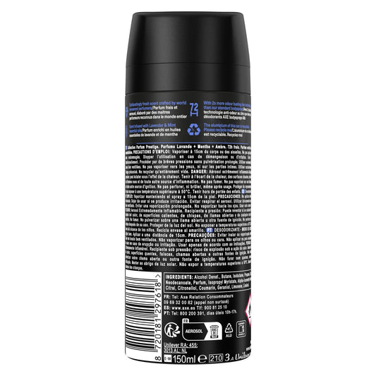 Déodorant Spray Homme Lavande et Menthe Blue Lavender AXE