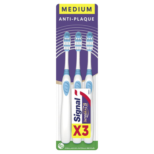 Brosse à Dents Médium Anti-Plaque Intégral 8 Actions SIGNAL