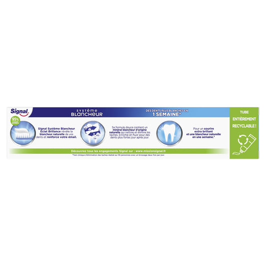 Dentifrice Système Blancheur Eclat Brillance SIGNAL