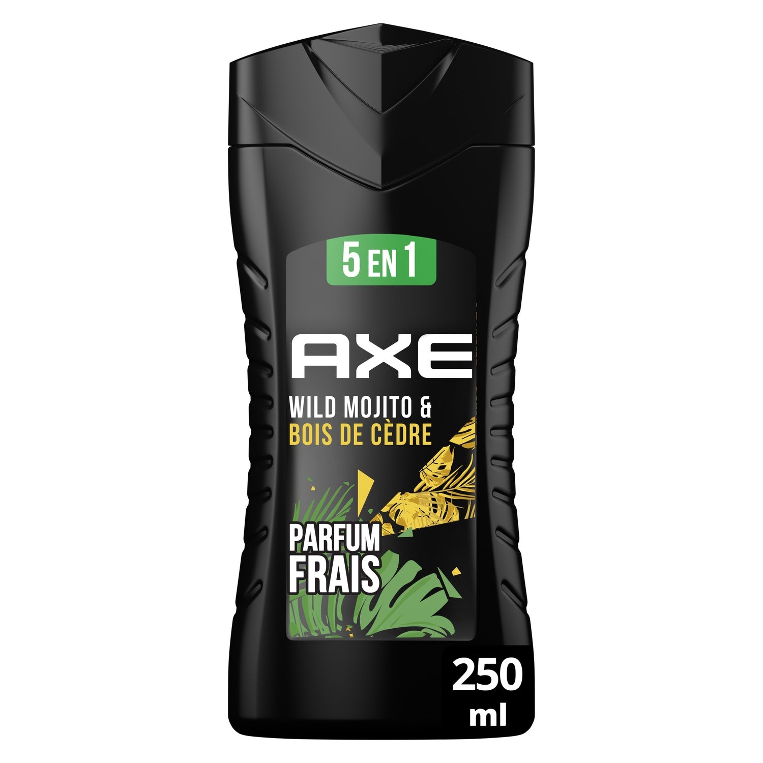 Gel douche Homme Corps Visage Cheveux Barbe Aisselles Mojito Bois de Cèdre 5 en 1 Wild AXE 