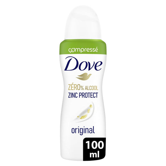 Déodorant Spray Compressé Anti-Odeurs Original 0% Alcool DOVE le flacon de 100mL