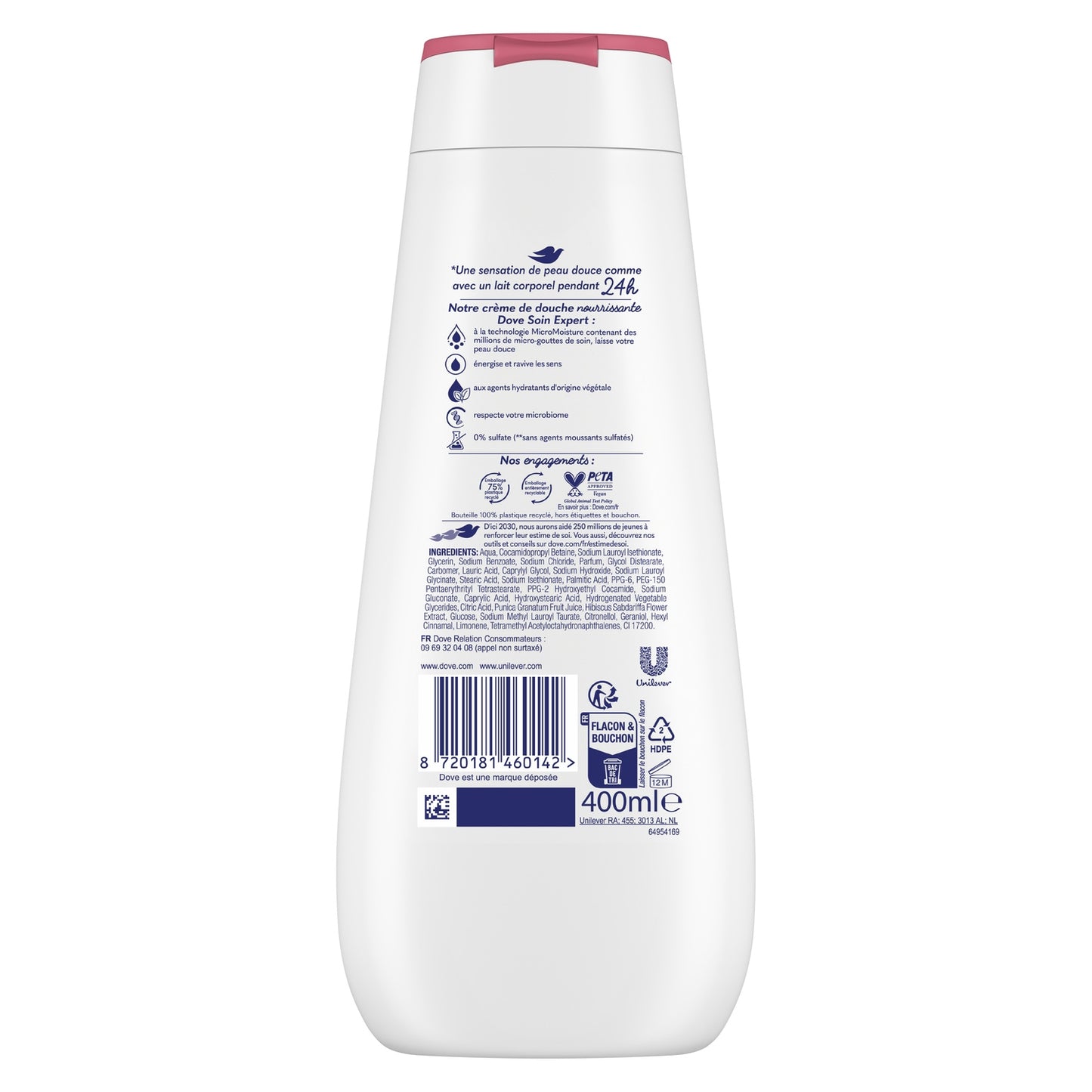 Gel douche Soin Vivifiant Grenade et Hibiscus DOVE 