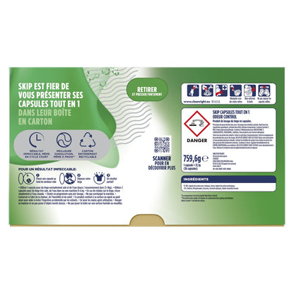 All-in-1 Odor Control+ Laundry Detergent Capsules SKIP