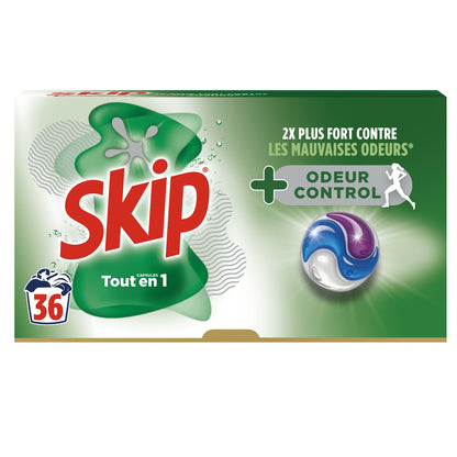 All-in-1 Odor Control+ Laundry Detergent Capsules SKIP