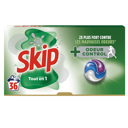 All-in-1 Odor Control+ Laundry Detergent Capsules SKIP