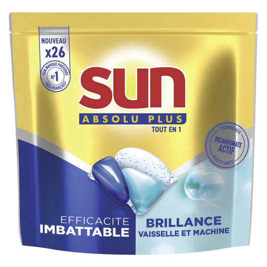 SUN Absolu Plus All in 1 Bicarbonate Dishwasher Capsules