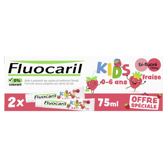 Dentifrice Enfant 0-6 ans Anti-caries Goût Fraise FLUOCARIL 