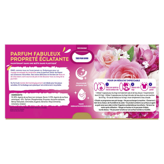 OMO 3-in-1 Pink and Lilac White Laundry Detergent Capsules
