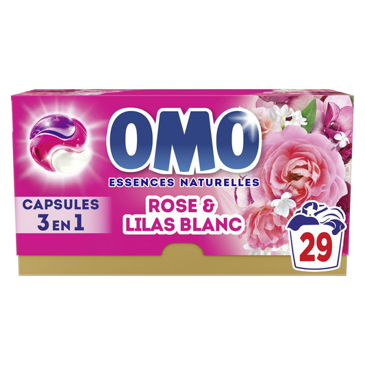 OMO 3-in-1 Pink and Lilac White Laundry Detergent Capsules