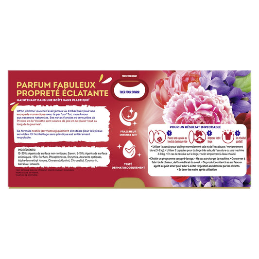 OMO Peony and Violet 3-in-1 Laundry Detergent Capsules