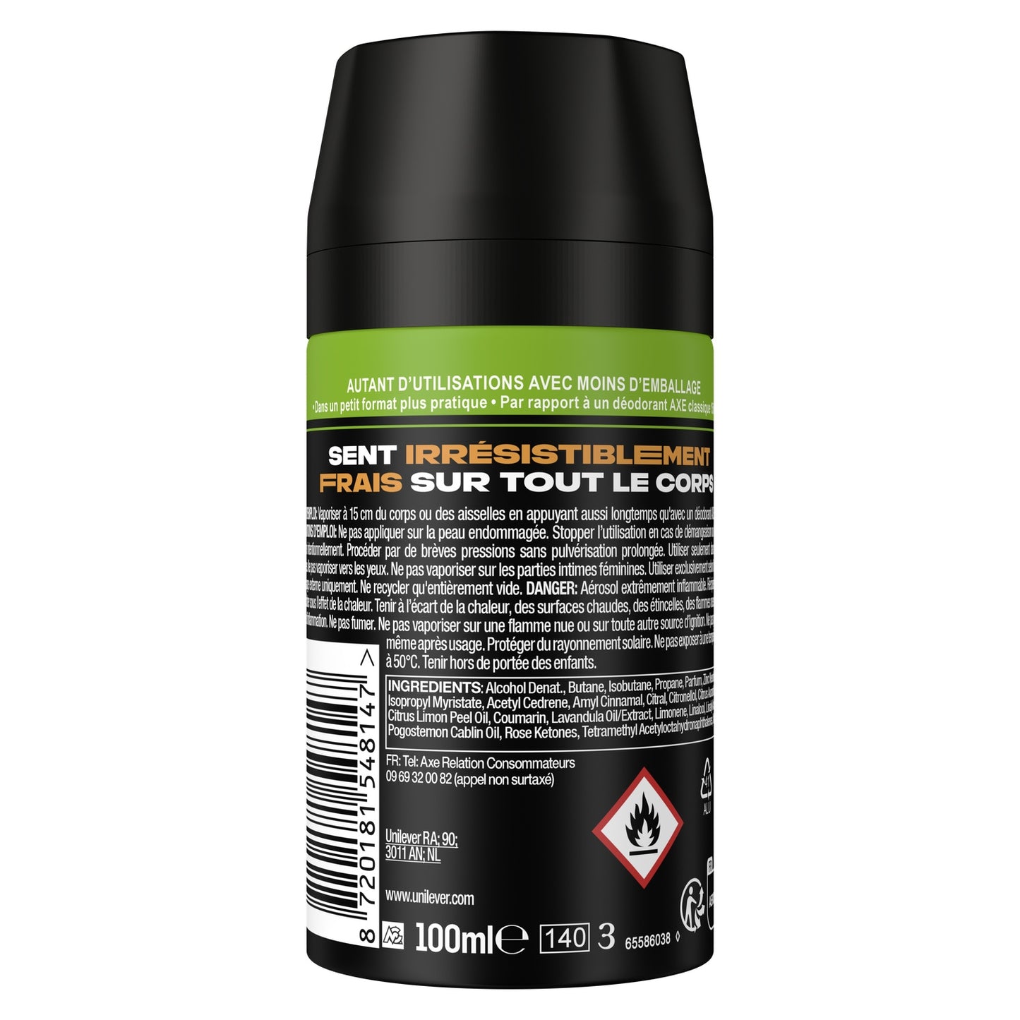 Déodorant spray Homme compressé Anti-odeur 48h Dark Temptation AXE 