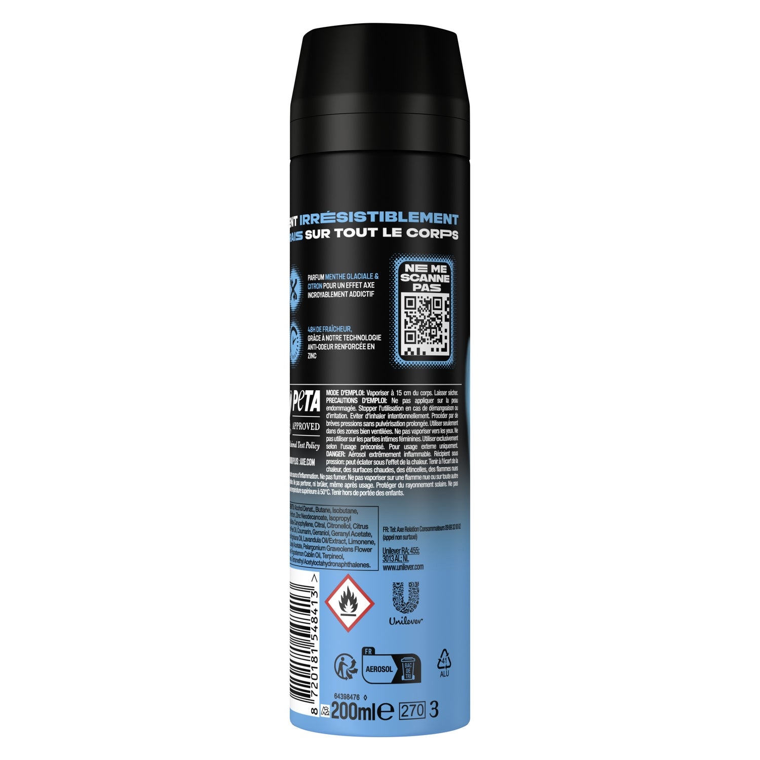 Déodorant spray Homme Ice Cool Efficacité 48h AXE 