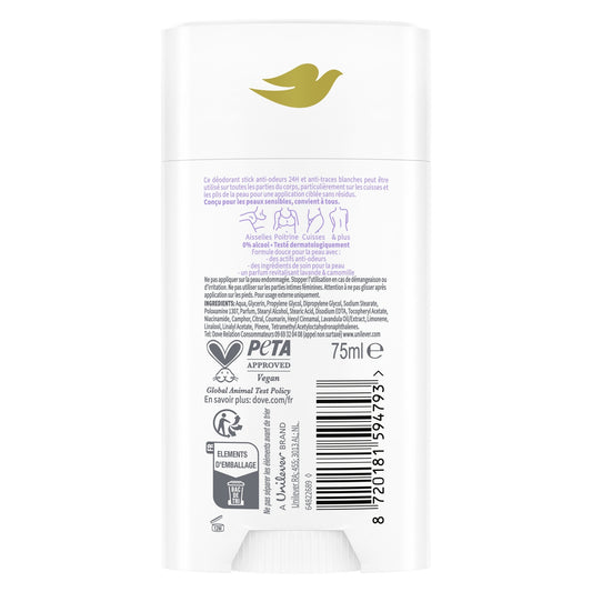 DOVE Lavender and Chamomile 0% Alcohol Stick Deodorant
