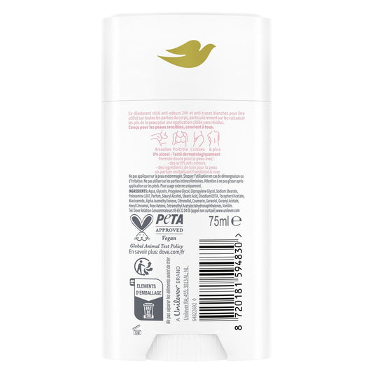 DOVE Raspberry and Rose 0% Alcohol Full Body Deodorant Stick