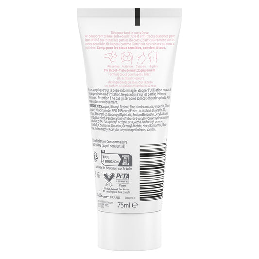 DOVE Raspberry and Rose All-Over Body Cream 0% Alcohol Sensitive Skin