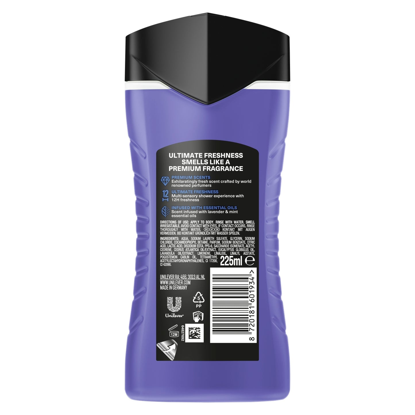 Gel douche Homme Corps Parfum Premium Blue Lavender AXE 