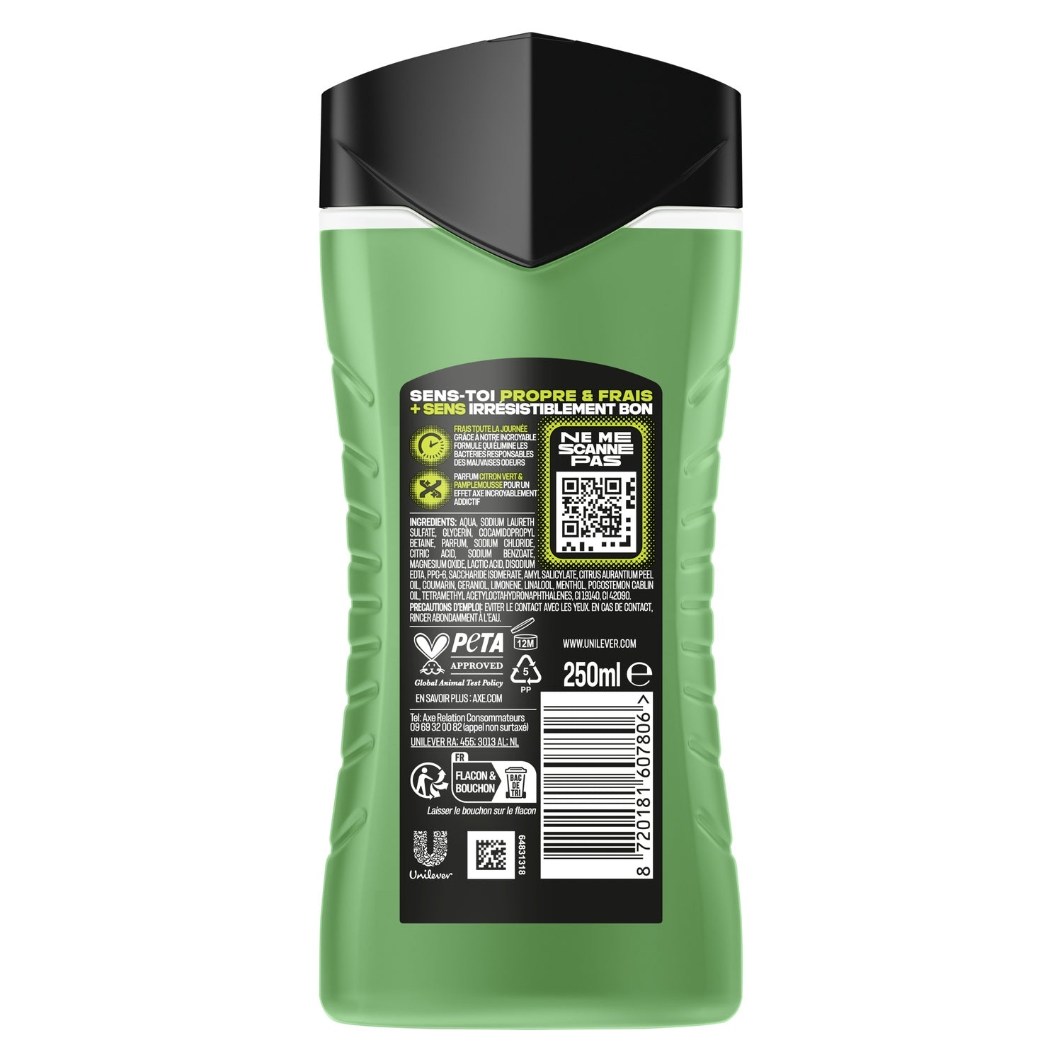 Gel douche Homme Corps Cheveux Visage Fraîcheur Parfum Agrumes Lendemain Difficile AXE 