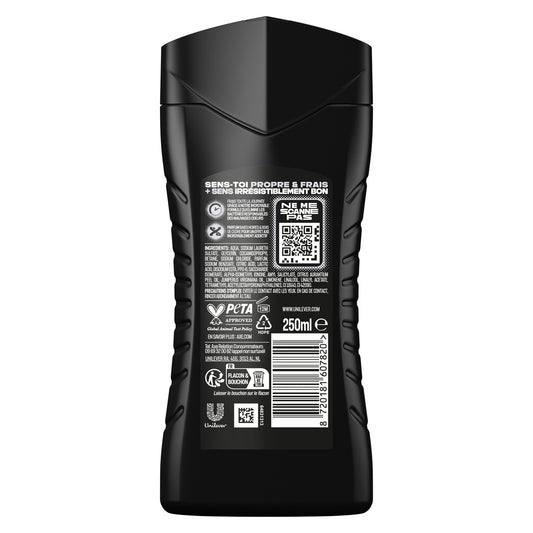 Shower Gel for Men, Body, Hair, Face, Beard, Black, Freshness and Fragrance 24h AXE