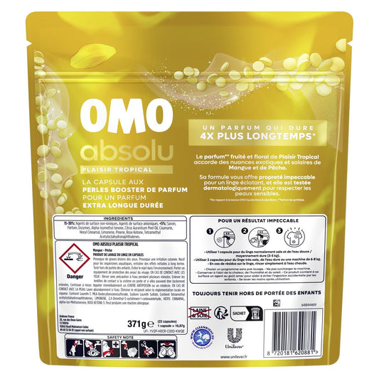 OMO Mango &amp; Peach Scented Pearls Laundry Detergent Capsules