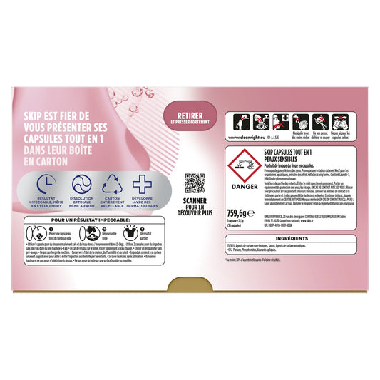 SKIP All-in-1 Sensitive Skin Laundry Detergent Capsules