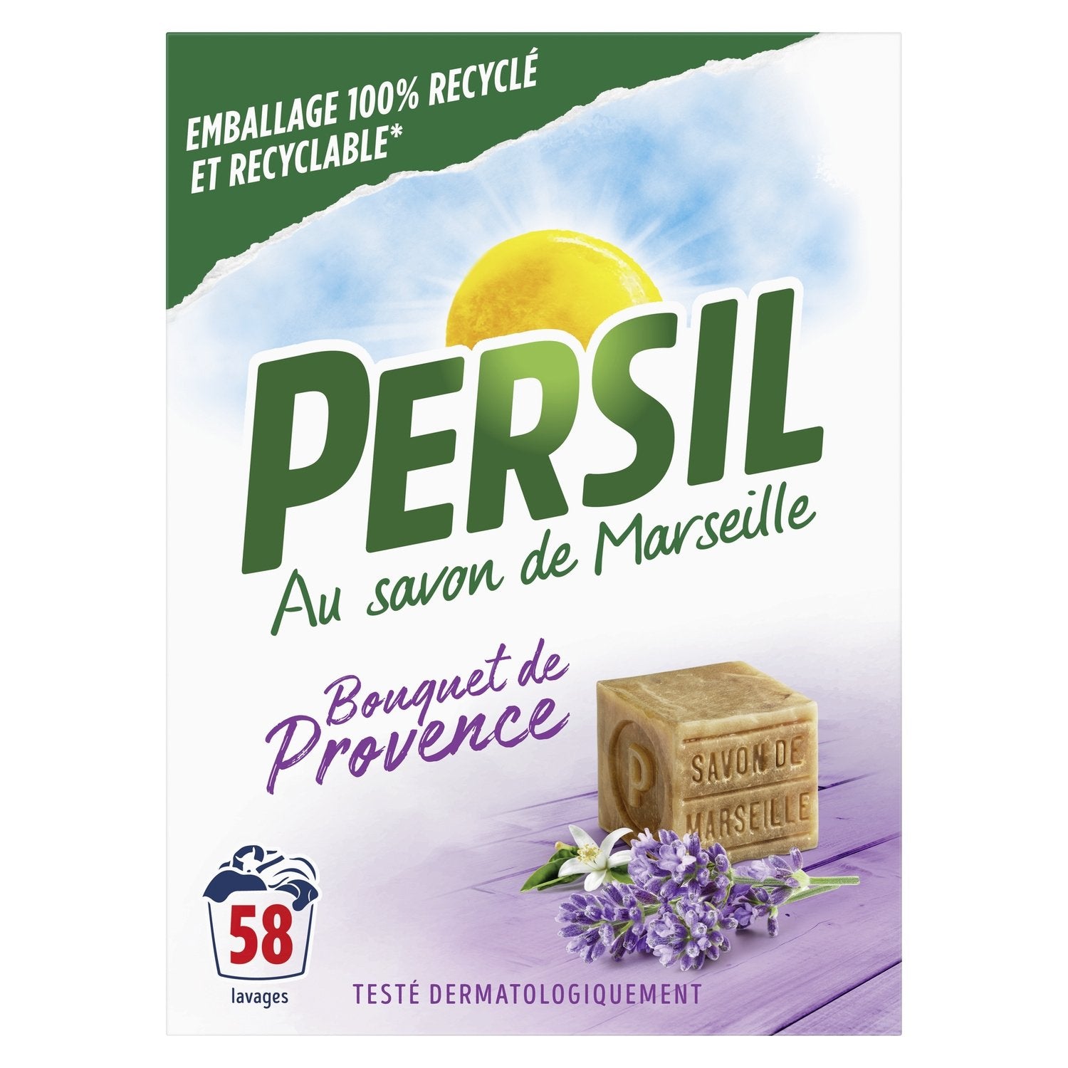 Lessive en Poudre Bouquet de Provence PERSIL la boite de 58 lavages