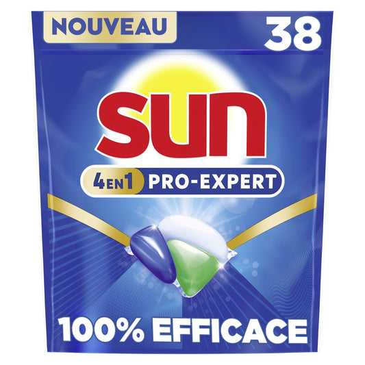 Capsules Lave-Vaisselle 4-En-1 Pro Expert SUN le sachet de 38 capsules
