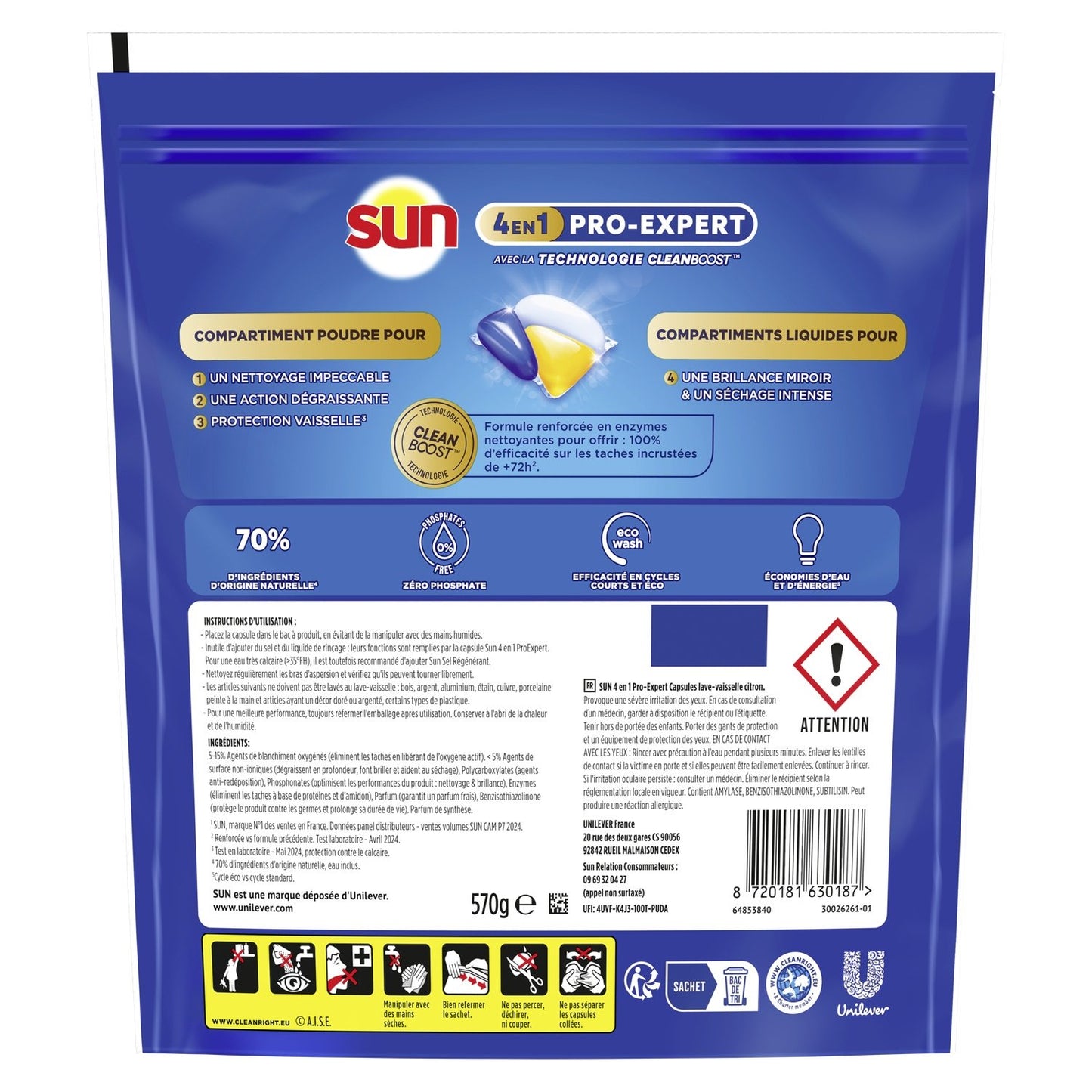 Capsules Lave-Vaisselle Citron SUN PRO-EXPERT
