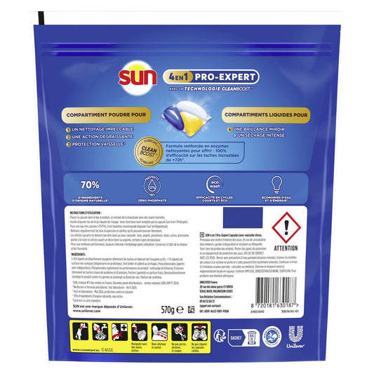 SUN PRO-EXPERT Lemon Dishwasher Capsules