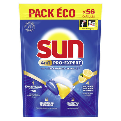 SUN Pro Expert Lemon 4-in-1 Dishwasher Capsules