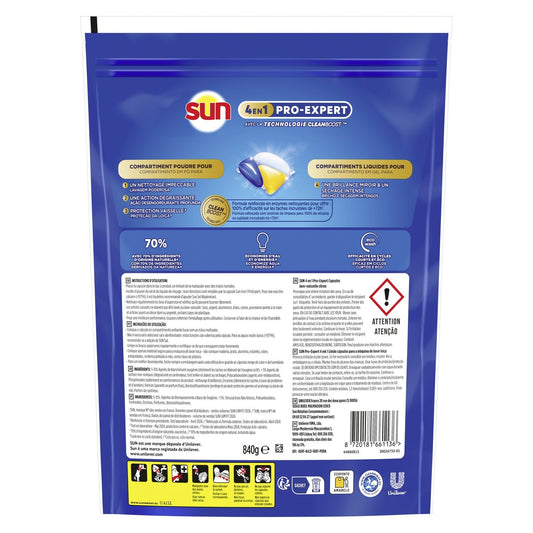 SUN Pro Expert Lemon 4-in-1 Dishwasher Capsules