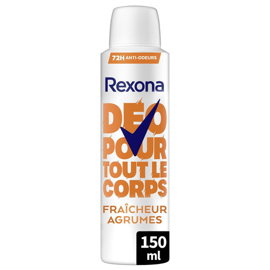 Déodorant Corps Fraîcheur Agrumes 0% Alcool REXONA le flacon de 150mL