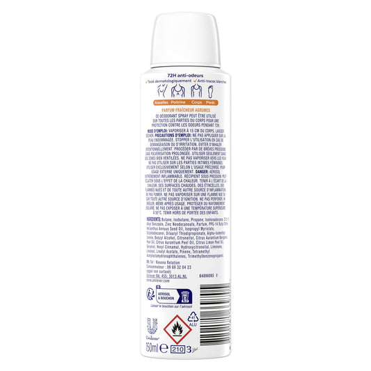 REXONA Citrus Fresh Body Deodorant 0% Alcohol