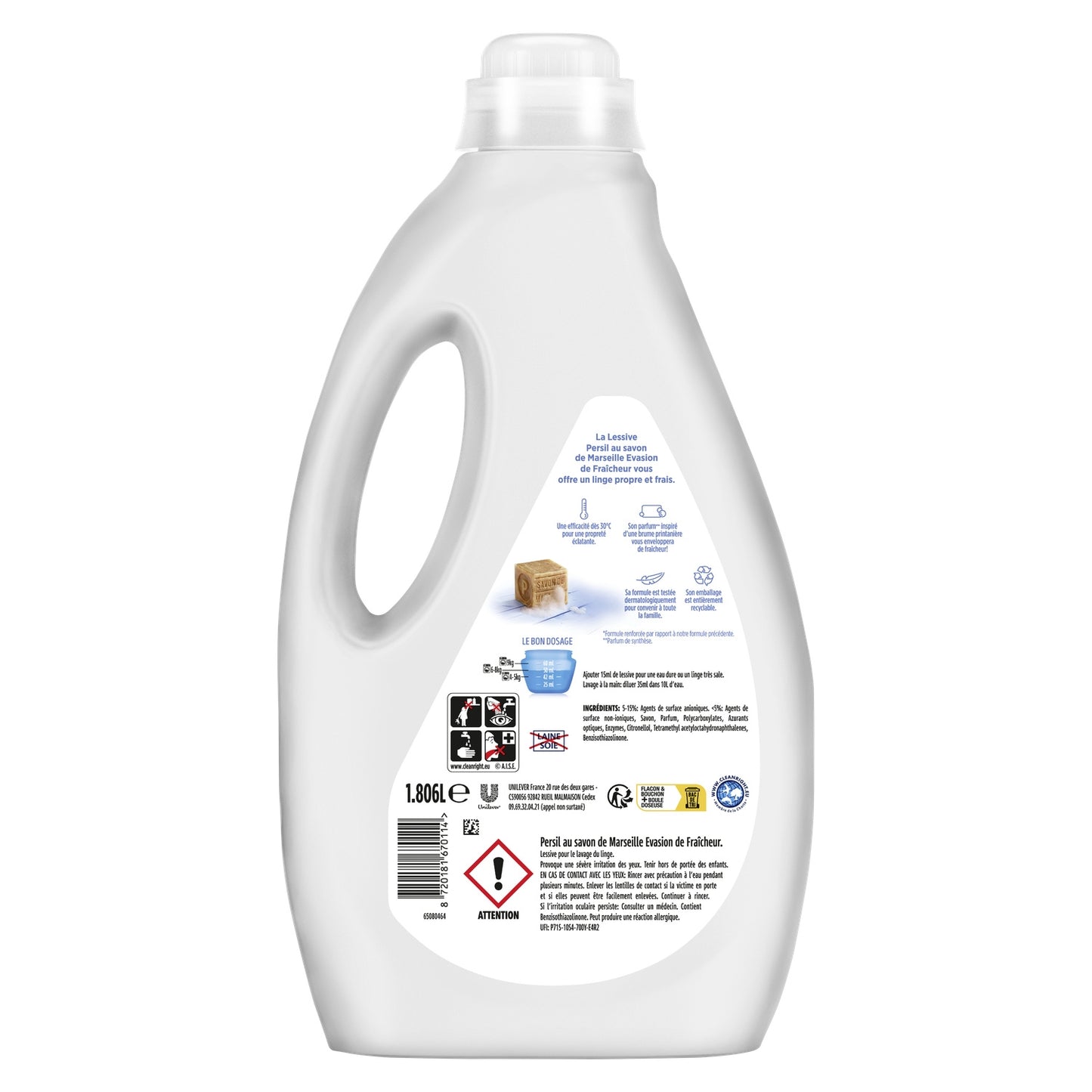 Lessive Liquide Evasion de Fraîcheur au Savon de Marseille PERSIL 